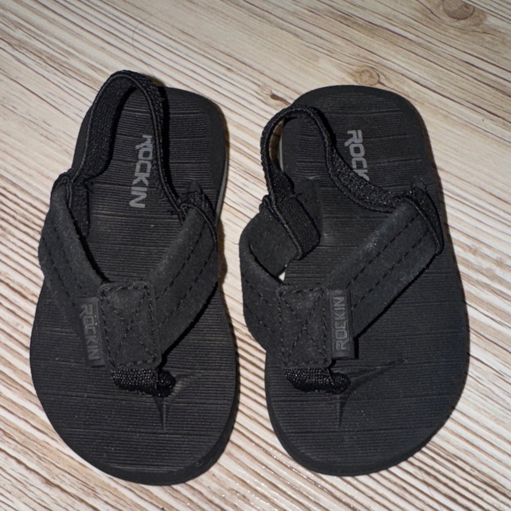 Kids Black Sandals